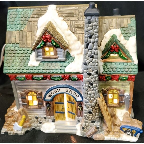 Santa Workbench SAWMILL CREEK WOODSHOP Christmas Village building wood shop mill - Picture 2 of 8